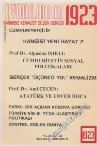 Aydınlanma 1923 Bağımsız Kemalist Düşün Dergisi - Sayı: 22    Yıl: 4  Eylül - Ekim 1998