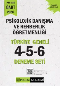 Pegem Yayınları 2026 MEB AGS ÖABT Psikolojik Danışma ve Rehberlik Öğretmenliği Tamamı Çözümlü Türkiye Geneli 4-5-6 (3'lü Deneme Seti)