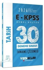 Yediiklim Yayınları 2026 EKPSS Tüm Adaylar İçin Genel Kültür Tarih Tamamı Çözümlü 30 Deneme Sınavı