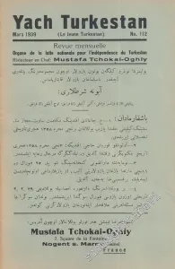 Yach Turkestan - Organe de défense nationale du Turkestan - No:112, Mars1939