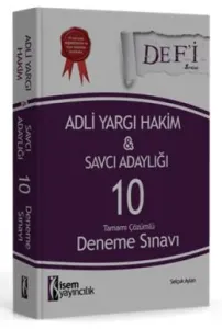 İsem 2016 Defi Adli Yargı Hakim ve Savcı Adaylığı Tamamı Çözümlü 10 Deneme Sınavı