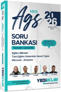 Yediiklim Yayınları 2026 MEB AGS Eğitim Bilimleri Türk Eğitim Sisteminin Genel Yapısı Mevzuat Anayasa Tamamı Çözümlü Soru Bankası