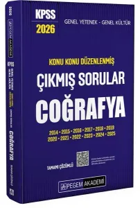 Pegem Yayınları 2026 KPSS Genel Kültür Coğrafya Konu Konu Düzenlenmiş Tamamı Çözümlü Çıkmış Sorular
