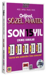 Yargı Yayınları 2027 KPSS AGS ALES DGS Orijinal Sözel Mantık Son 15 Yıl Çıkmış Sorular