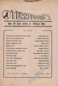 Türke Doğru Dergisi - Sayı: 32    4  Eylül