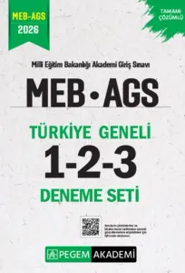 Pegem Yayınları 2026 MEB AGS Tamamı Çözümlü Türkiye Geneli 1-2-3 Deneme Seti