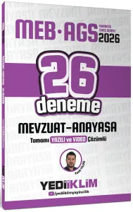 Yediiklim Yayınları 2026 MEB AGS Mevzuat Anayasa Tamamı Yazılı ve Video Çözümlü 26 Deneme