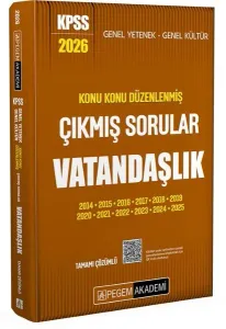 Pegem Yayınları 2026 KPSS Genel Kültür Vatandaşlık Konu Konu Düzenlenmiş Tamamı Çözümlü Çıkmış Sorular