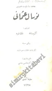 OSMANLICA: Musavver Nevsal - i Osmani: 1. Sene. 1325 Sene - i Maliyesine Mahsus -
