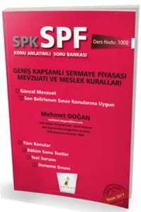 Pelikan Yayınları SPK SPF Geniş Kapsamlı Sermaye Piyasası Mevzuatı ve Meslek Kuralları Konu Anlatımlı Soru Bankası 1002