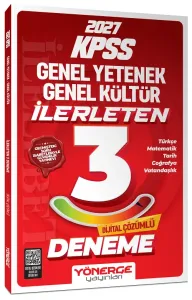 Yönerge Yayınları 2027 KPSS Genel Yetenek Genel Kültür İlerleten 3 Deneme Çözümlü
