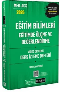 Pegem Yayınları 2026 MEB AGS Eğitim Bilimleri Eğitimde Ölçme ve Değerlendirme Video Destekli Ders İzleme Defteri