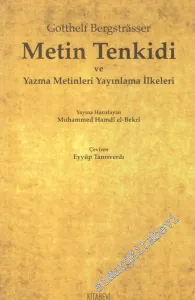 Metin Tenkidi ve Yazma Metinleri Yayınlama  -