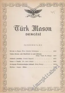 Türk Mason Dergisi - Sayı: 45, Yıl: 12, Ocak 1962       1962