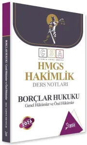 Yetki Yayınları 2026 HMGS Hakimlik Borçlar Hukuku Genel ve Özel Hükümler Ders Notları
