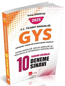 Akfon Yayınları 2025 GYS Ticaret Bakanlığı Kısım, Bölge Amirliği, Kaçakcılık İstihbarat Müdürlüğü 10 Deneme Çözümlü