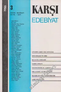 Karşı - Edebiyat Sanat Düşün Dergisi  - Sayı: 3      Mayıs - Haziran