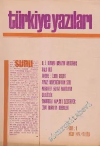 Türkiye Yazıları - Sayı: 1      Nisan