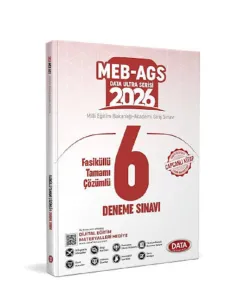 Data Yayınları 2026 MEB AGS Fasiküllü Tamamı Çözümlü 6 Deneme Sınavı