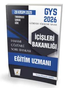 GYS 2026 İçişleri Bakanlığı Eğitim Uzmanı - Tamamı Çözümlü Soru Bankası