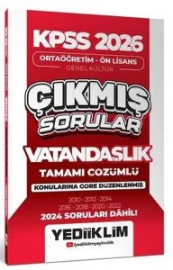 Yediiklim 2026 KPSS Ortaöğretim Ön Lisans Genel Kültür Vatandaşlık Tamamı Çözümlü Çıkmış Sorular