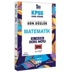 KPSS 2021 Son Düzlük Matematik El Yazısı Ders Notu