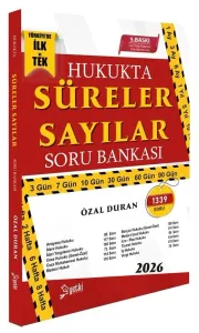 Yetki Yayınları 2026 Hukukta Süreler Sayılar Soru Bankası