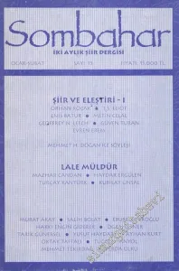 Sombahar: İki Aylık Şiir Dergisi  - Ocak - Şubat 1993; Sayı: 15