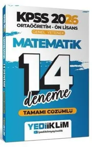 Yediiklim Yayınları 2026 KPSS Ortaöğretim Ön Lisans Genel Yetenek Matematik Tamamı Çözümlü 14 Deneme