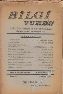 Bilgi Yurdu Aylık İlim, Felsefe ve San'at Mecmuası - Sayı: 34      Mayıs