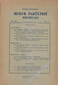 İstanbul Üniversitesi Hukuk Fakültesi Mecmuası - Sayı: 2  XIII     1947