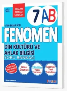 Fenomen Okul Yayınları 7. Sınıf Din Kültürü ve Ahlak Bilgisi Fenomen A ve B Soru Bankası