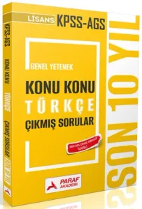 Paraf Akademi KPSS AGS Genel Yetenek Konu Konu Türkçe Çıkmış Sorular Son 10 Yıl