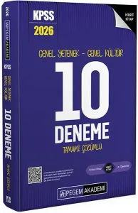 Pegem Yayınları 2026 KPSS Genel Yetenek Genel Kültür Tamamı Çözümlü 10 Deneme