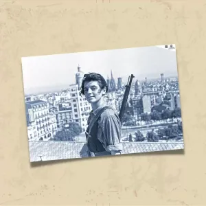 POSTER 0232 - İSPANYA İÇ SAVAŞI, KADIN SOSYALİST MİLİS, FOTOĞRAF - KUŞE KAĞIT (33X48)