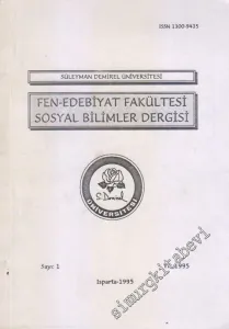 Süleyman Demirel Üniversitesi Fen - Edebiyat Fakültesi Sosyal Bilimler Dergisi - Sayı: 1        1995