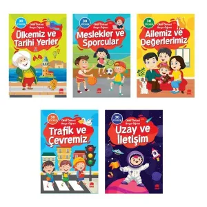 Okul Öncesi Boya Öğren Seti Çıkartmalı 5 Kitap