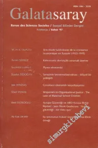 Galatasaray Üniversitesi Sosyal Bilimler Dergisi -       Bahar