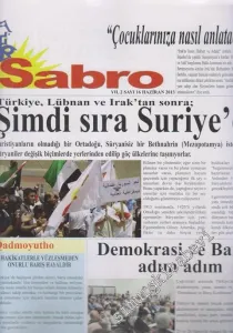 SÜRYANİ: Sabro ( Umut ) - Aylık Bağımsız Siyasi Gazete - Sayı: 16    Yıl: 2  Haziran