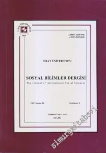 Fırat Üniversitesi Sosyal Bilimler Dergisi = The Journal Of International Social Sciences - Sayı: 2  Cilt: 26    Temmuz 2016
