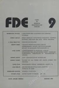FDE - Altı Aylık Yazın ve Dilbilim Araştırmaları Dergisi - Sayı: 9      Bahar