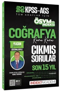 İndeks Akademi 2026 KPSS MEB-AGS Coğrafya ÖSYM nin İndeksi Çıkmış Sorular Son 15 Yıl Konu Konu Çözümlü