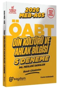 Saydam Yayınları 2026 ÖABT MEB-AGS Din Kültürü ve Ahlak Bilgisi Öğretmenliği 5 Deneme Çözümlü