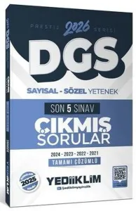 Yediiklim Yayınları 2026 DGS Prestij Serisi Sayısal Sözel Yetenek Tamamı Çözümlü Son 5 Sınav Çıkmış Sorular