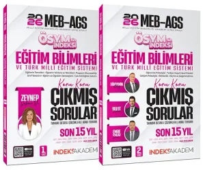 İndeks Akademi 2026 MEB-AGS Eğitim Bilimleri ve Türk Milli Eğitim Sistemi ÖSYM nin İndeksi Çıkmış Sorular Son 15 Yıl Çözümlü Set