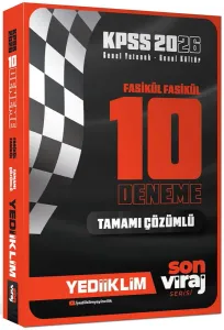 Yediiklim Yayınları 2026 KPSS Son Viraj Serisi Genel Yetenek -Genel Kültür Tamamı Çözümlü 10 Fasikül Deneme
