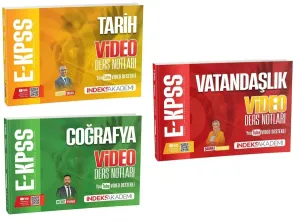 İndeks Akademi 2026 EKPSS Tarih Coğrafya Vatandaşlık Video Ders Notları 3'lü Set