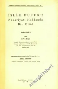 İslam Hukuku Nazariyatı Hakkında Bir Etüd 2 Cilt TAKIM -        1955
