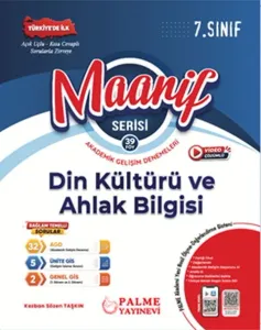 Palme Yayınları 7. Sınıf Din Kültürü ve Ahlak Bilgisi Maarif Serisi Akademik Gelişim Denemeleri 39 Föy