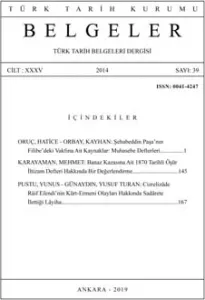 Belgeler Türk Tarih Belgeleri Dergisi -  Sayı: 39